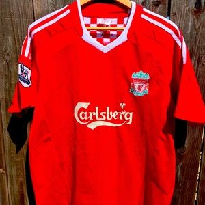 Vintage Liverpool replica Adidas jersey. Carlsberg. Barclays premier league.